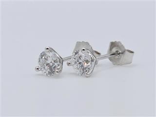 14K White Gold 4/5 CTW Lab Created Round Diamond Stud Earrings